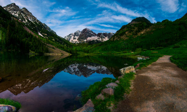 istock Large Panorama Maroon Bells Lake Mirror Reflections Rocky Mountain Perfection 538748045