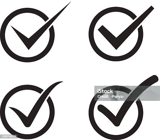 Set Of Check Mark Check Box Icons Stock Illustration - Download Image Now - 2015, Check Mark, Checkbox