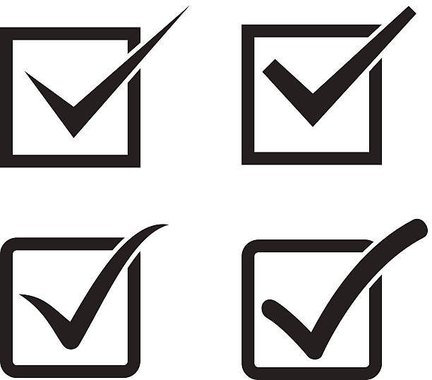 ilustraciones, imágenes clip art, dibujos animados e iconos de stock de juego de marca de verificación y la casilla de verificación de iconos - yes checkbox expressing positivity success