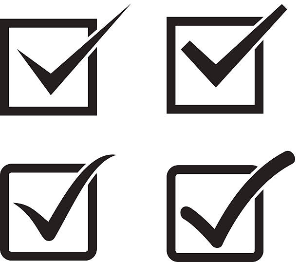 Set of check mark, check box icons Set of check mark, check box icons voting stock illustrations