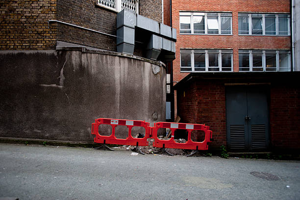 istock Building site with red and orange guard railing 538751695