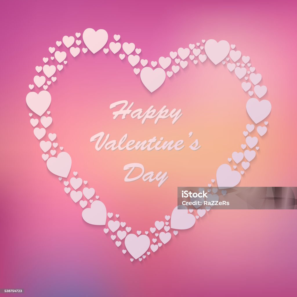 Happy Valentines Day Vector Background With Heart Love Shape R ...