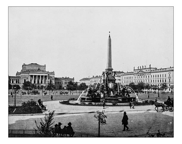 istock Antique photograph of Augustusplatz (Leipzig, Germany) -19th century 538771346