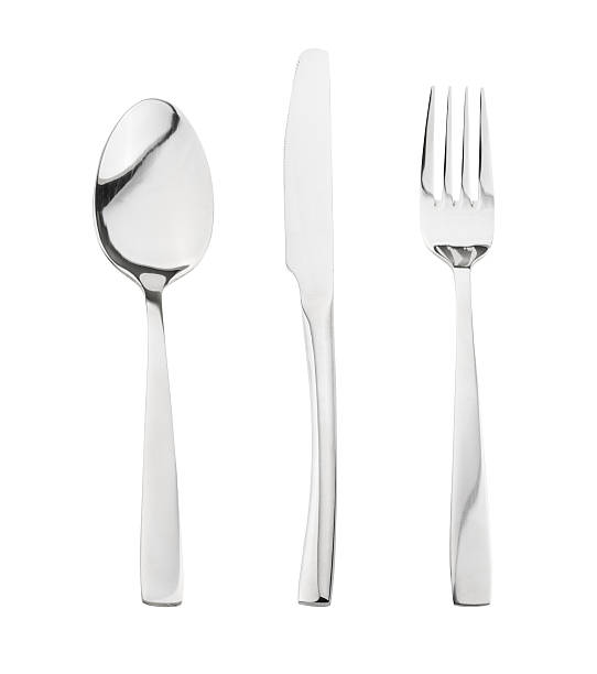 istock Cutlery set with Fork, Knife and Spoon isolated. without shadow 538771520