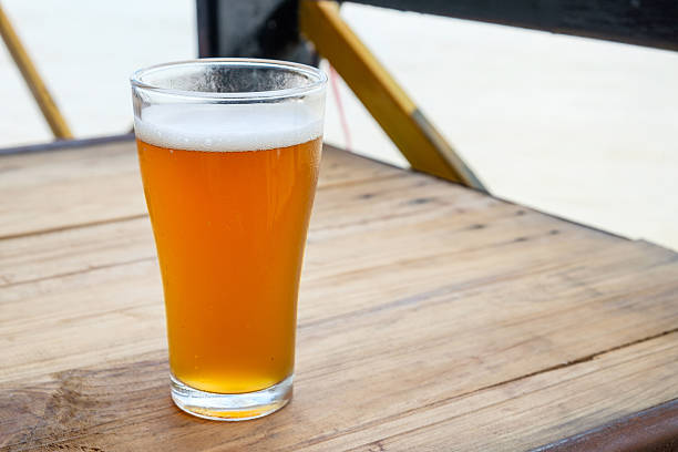 Craft beer in the glass stock photo