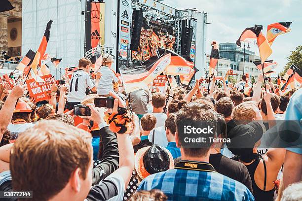 German Soccer Fans Celebrating Winning Of World Cup In Berlin Stock Photo - Download Image Now