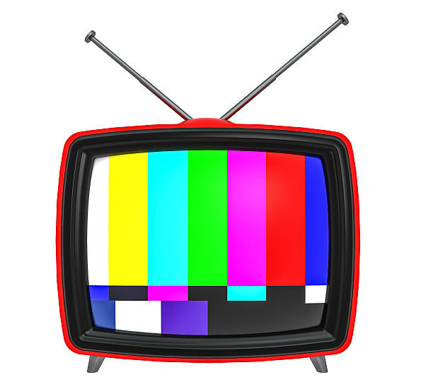 istock Illustration of old style red TV isolated on white 538772788