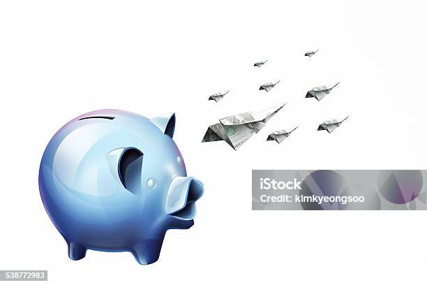 Piggy Bank Stock Photo - Download Image Now - 2015, American One Dollar Bill, Banking