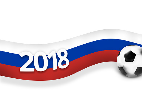 2018 football russia soccer flag background 3D