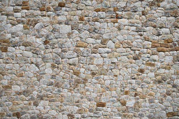 Medieval old wall texture and background unique stone exterior stock photo