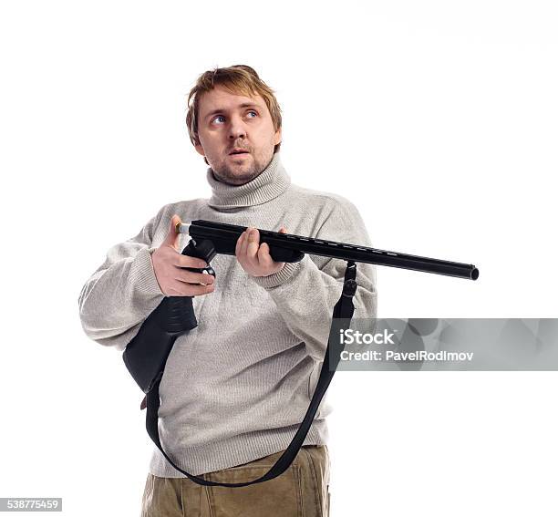 Hunter Charges The Gun Stock Photo - Download Image Now - 2015, Activity, Adult