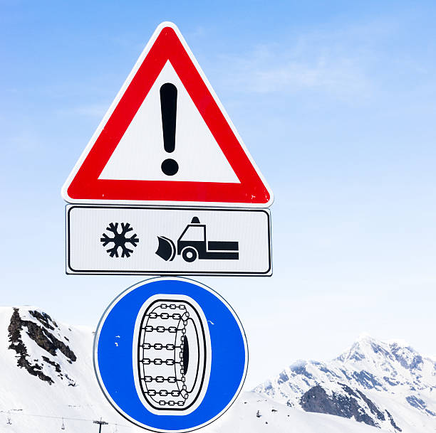 warning sign for winter tire