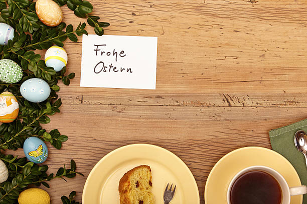 istock Easter decoration, card, Happy Easter, cake and coffee cup 538778239