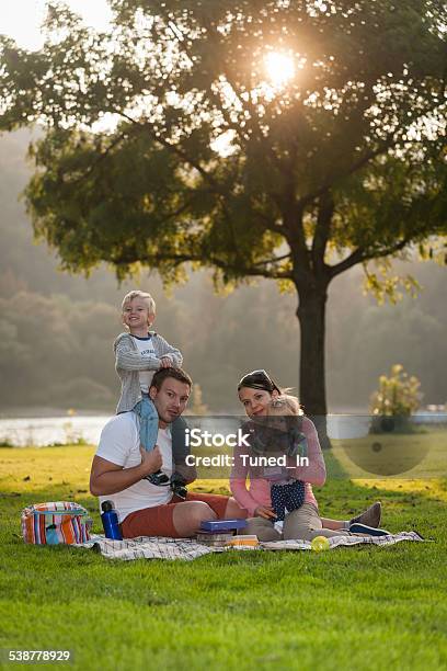 Germany Leutesdorf Family With Two Children Having A Picnic Stock Photo - Download Image Now