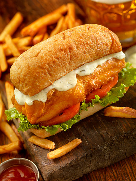 istock Beer Battered Fish Sandwich on a Ciabatta Bun 538780508
