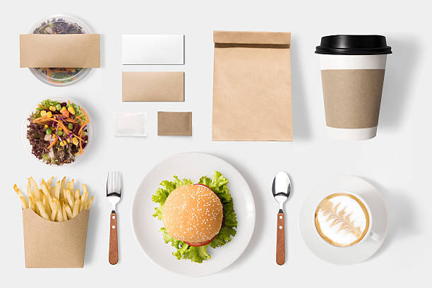 istock Design concept of mockup burger and coffee set isolated 538780904