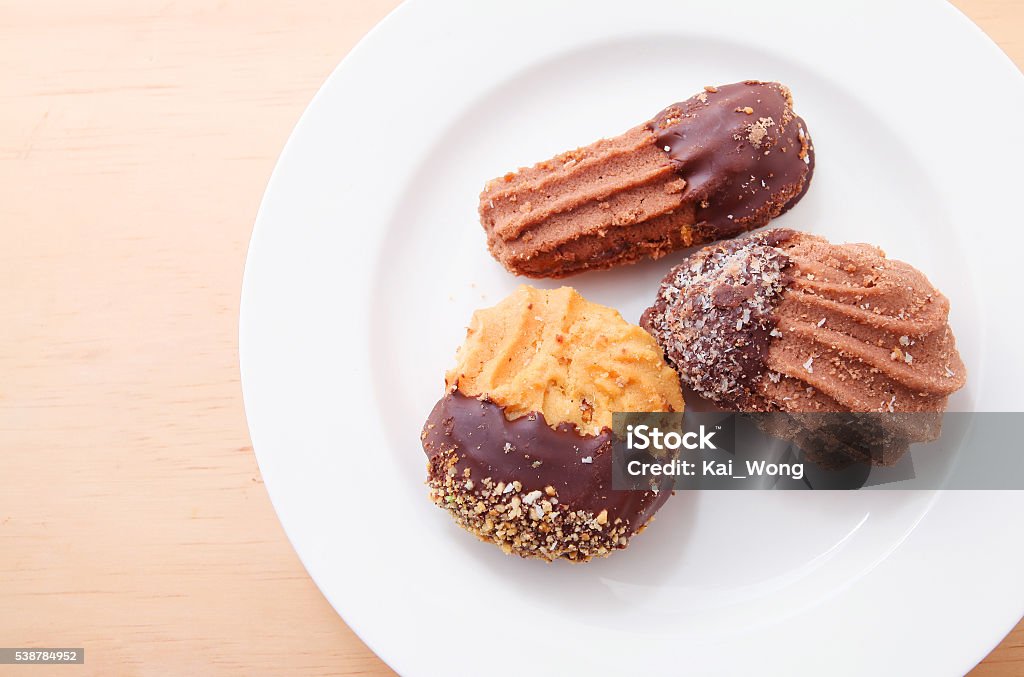 Italian Biscotti Cookies Assorted Italian Biscotti Cookies over wooden table background American Culture Stock Photo