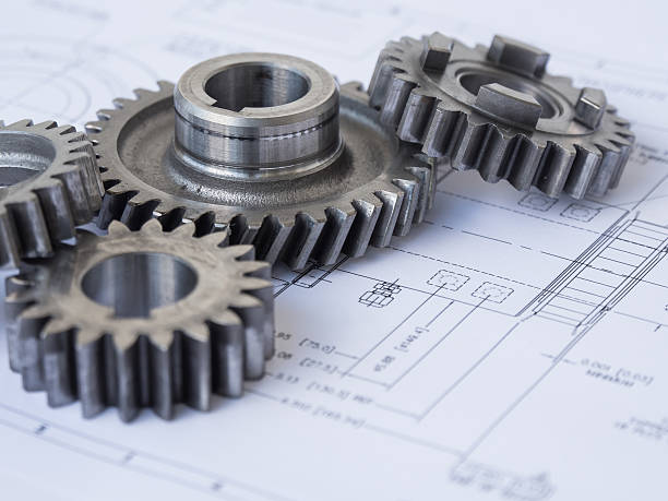 gears на проекте - machine part drawing organization blueprint стоковые фото и изображения