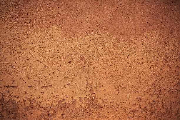 wall texture facade view of the plaster adobe style wall for design background adobe material photos stock pictures, royalty-free photos & images