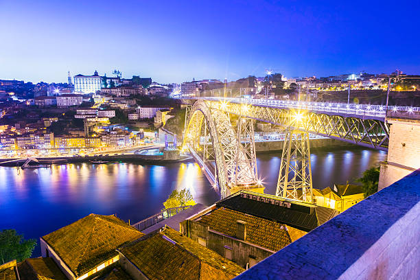 istock The Dom Luis I bridge sparkling with light in Porto 538792910
