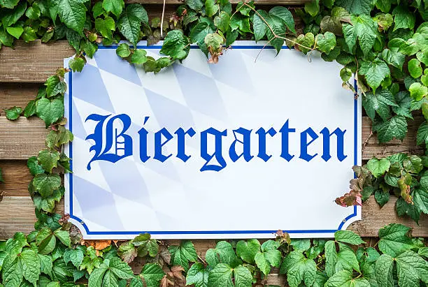 typical beergarden sign in bavaria - germany