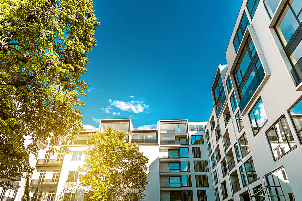 istock modern white residential houses in berlin 538794110