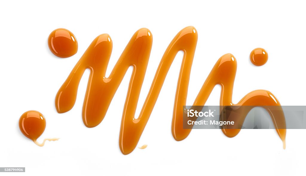 sweet caramel sauce sweet caramel sauce isolated on white background, top view Caramel Stock Photo