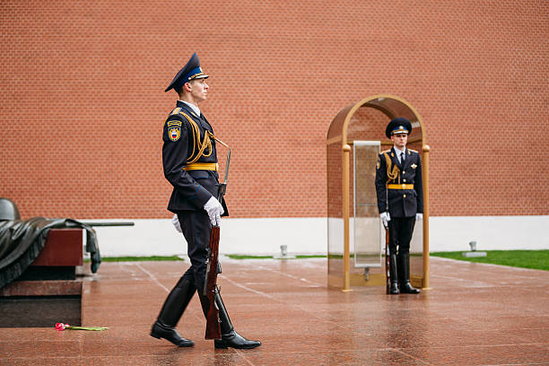 Ankara, Turkey - August 15, 2015: Ataturk Mausoleum guardians are walking for a ceremony. Anıtkabir (literally, 'memorial tomb') is the mausoleum of Mustafa Kemal Atatürk, the leader of the Turkish War of Independence and the founder and first President of the Republic of Turkey. It is located in Ankara.