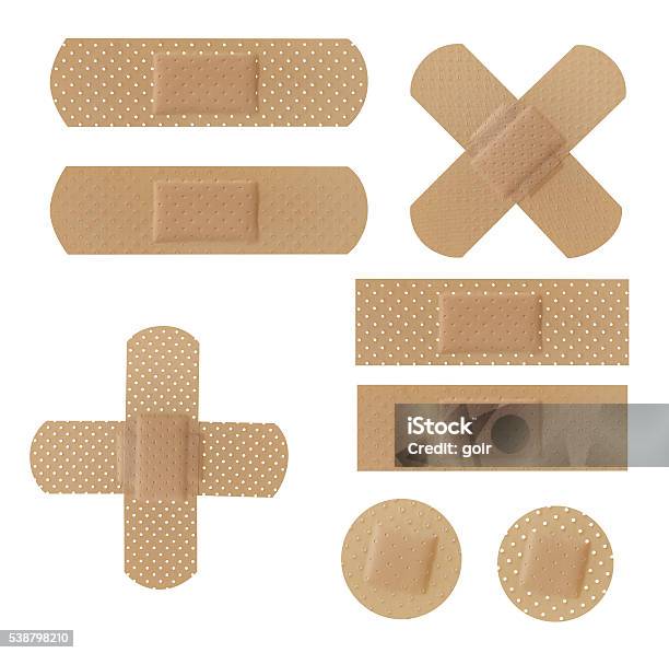 Adhesive Bandages Stock Photo - Download Image Now - Adhesive Bandage, Circle, Textile