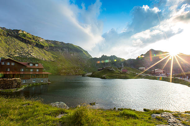 Glacial lake in Carpathian Mountains Balea Glacial lake in Carpathian Mountains-Romania balea lake romania stock pictures, royalty-free photos & images