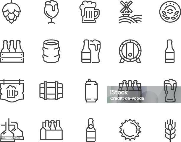 Line Beer Icons Stock Illustration - Download Image Now - Icon Symbol, Beer - Alcohol, Can