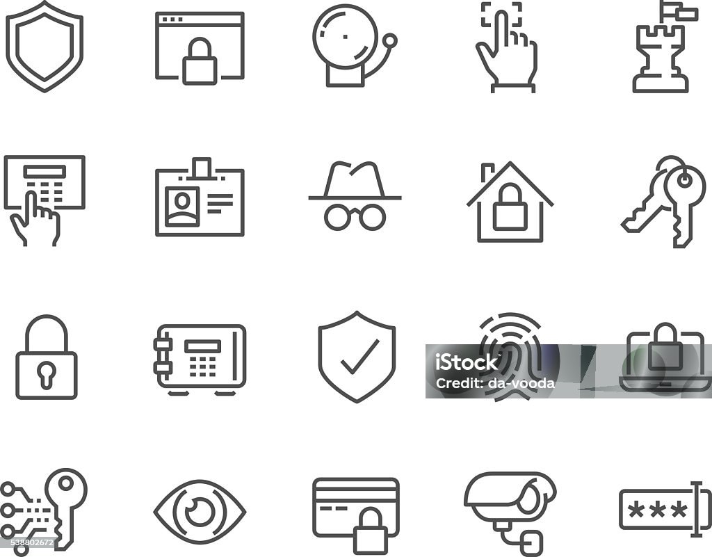 Sicherheit Symbole - Lizenzfrei Icon Vektorgrafik