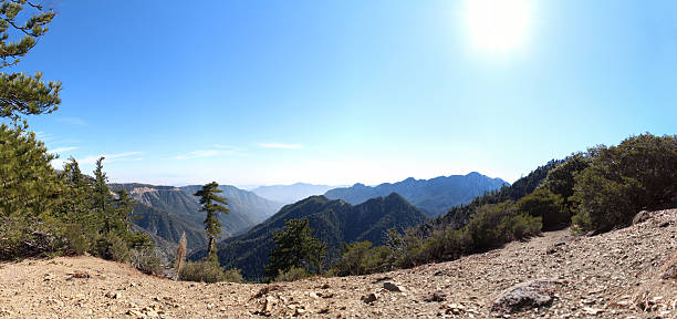 Hiking in Angeles National Forest - 67.57 MP stitched photo stock photo