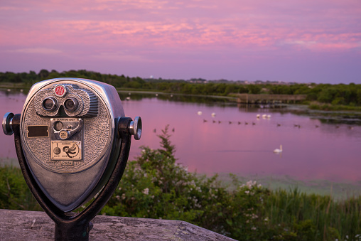 telescope by the lake