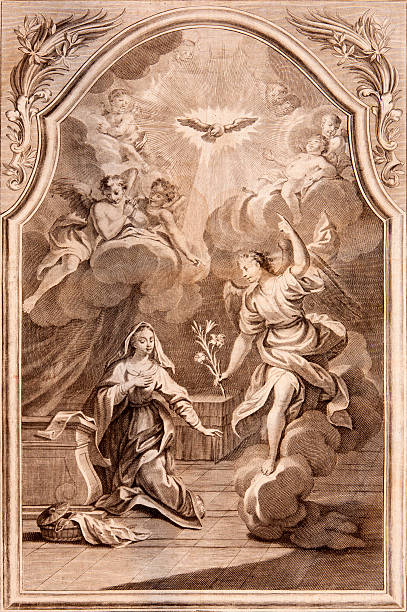 istock Annuntiation old lithography from year 1768. 538810561