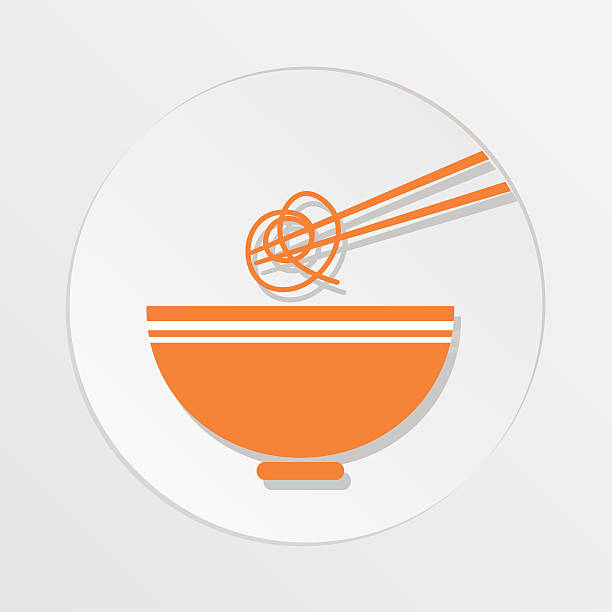 Sushi Restaurant Icon Ramen Noodles Bowl With Chopsticks Sushi Restaurant Icon Ramen Noodles Bowl With Chopsticks pad thai stock illustrations