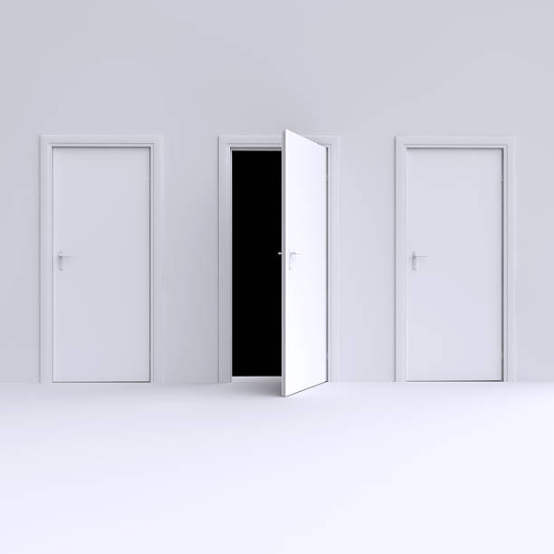 istock Room with open door. 3d illustration. 538811197