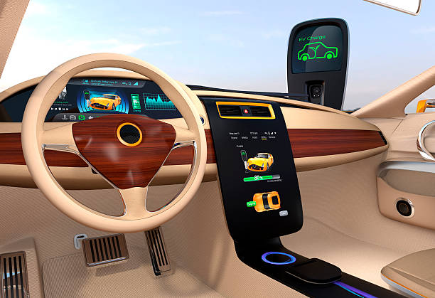 istock Electric vehicle center display showing charging information 538811848