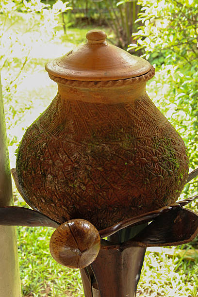 istock Water Clay pots and coconut shell ladle 538812516