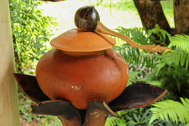 istock Water Clay pots and coconut shell ladle 538812568