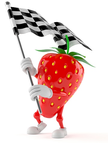 Strawberry toon isolated on white background