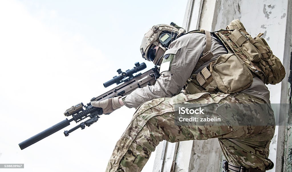 United States Army ranger United States Army ranger during the military operation Armed Forces Stock Photo