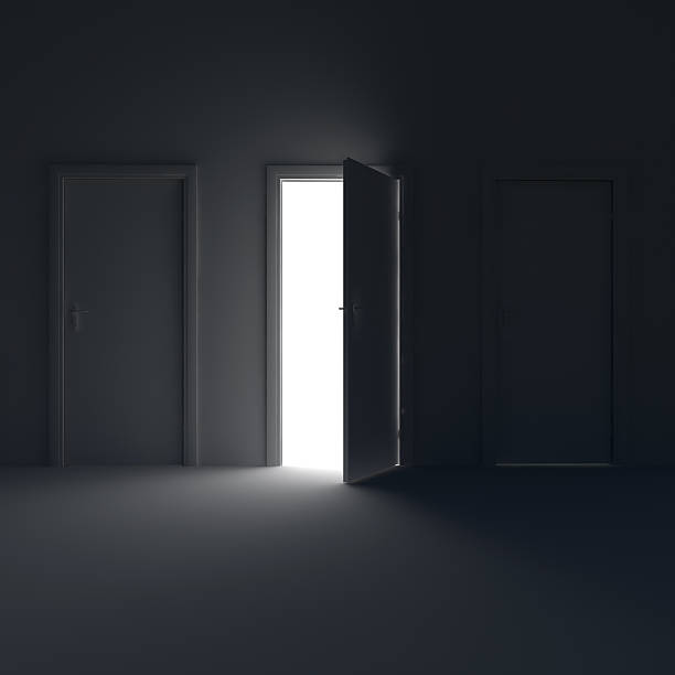 istock Dark room with the door 538829047