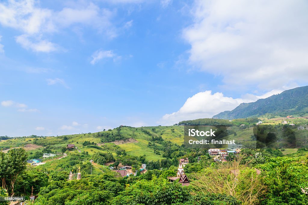 Green hill and blue sky 2015 Stock Photo