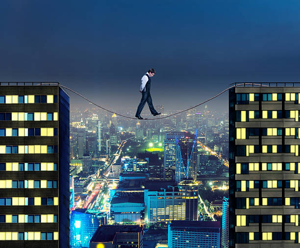 istock Businessman thinking going the tightrope 538837455