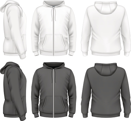 Men hoodie design templates. Vector illustration 