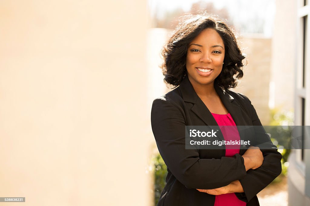 Business Woman African American business woman with her hands crossed. Businesswoman Stock Photo