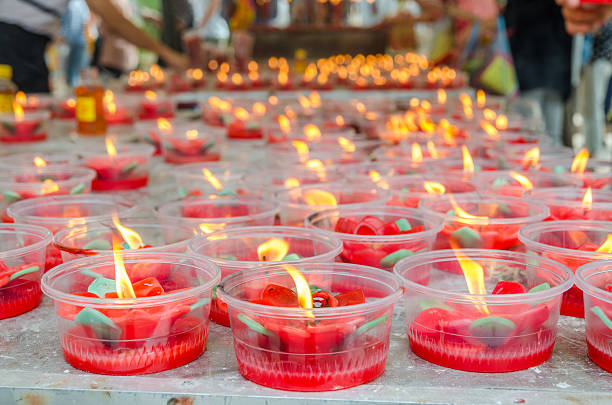 Flower candle in Chinese temple