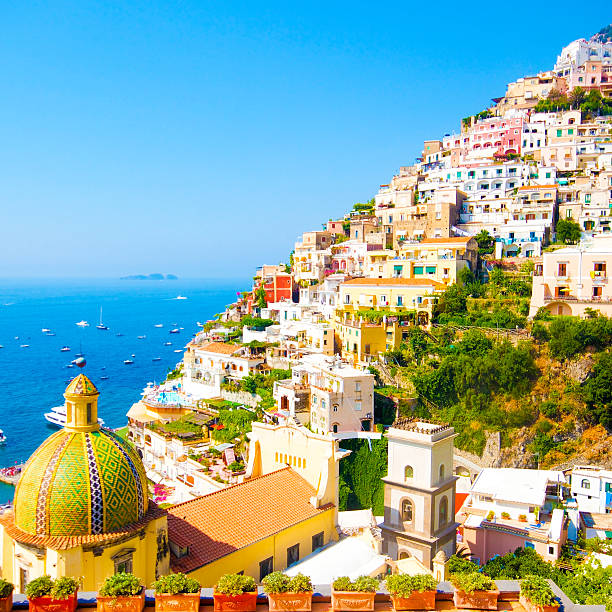 Positano, famous and beautiful town on the Amalfi Coast. Positano, famous and beautiful town on the Amalfi Coast, near Naples and Sorrento, Italy. sorrento italy photos stock pictures, royalty-free photos & images