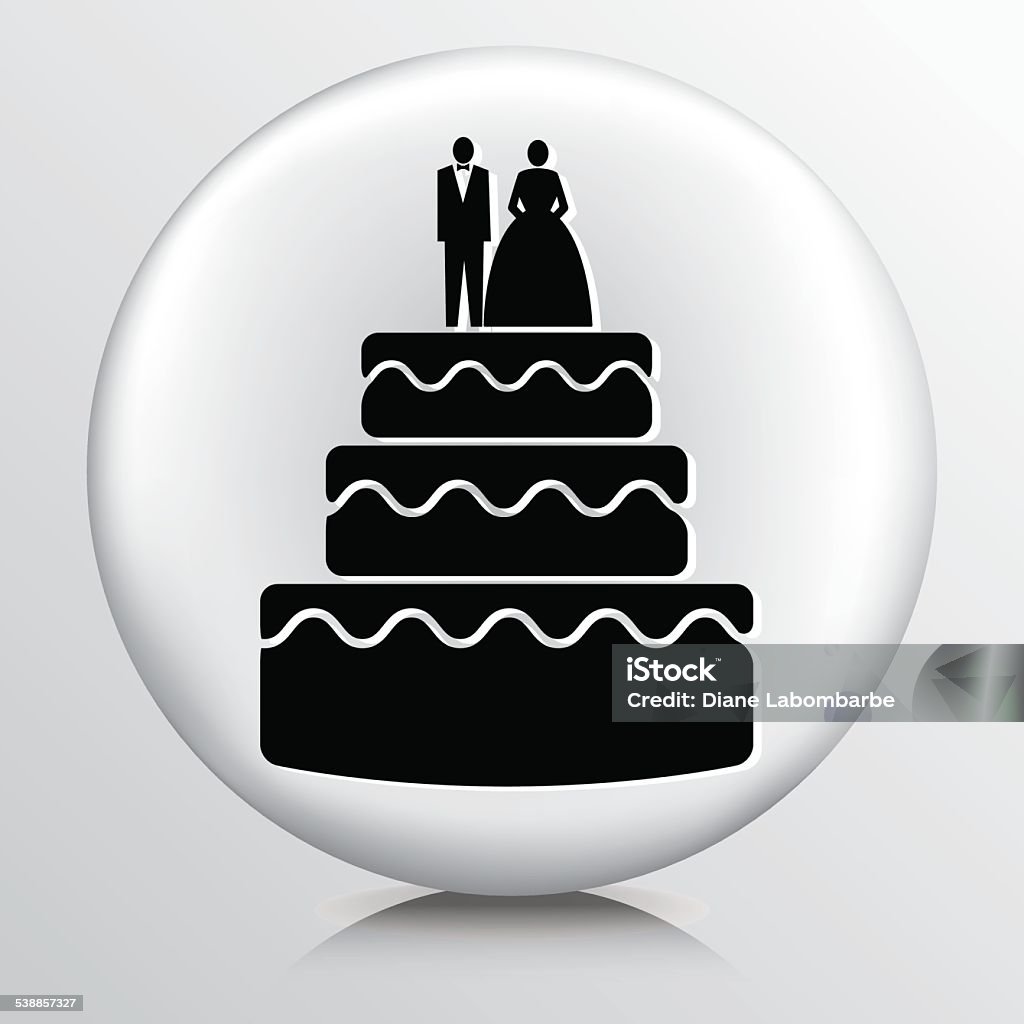 Round Icon With Wedding Cake With Topper Stock Illustration ...